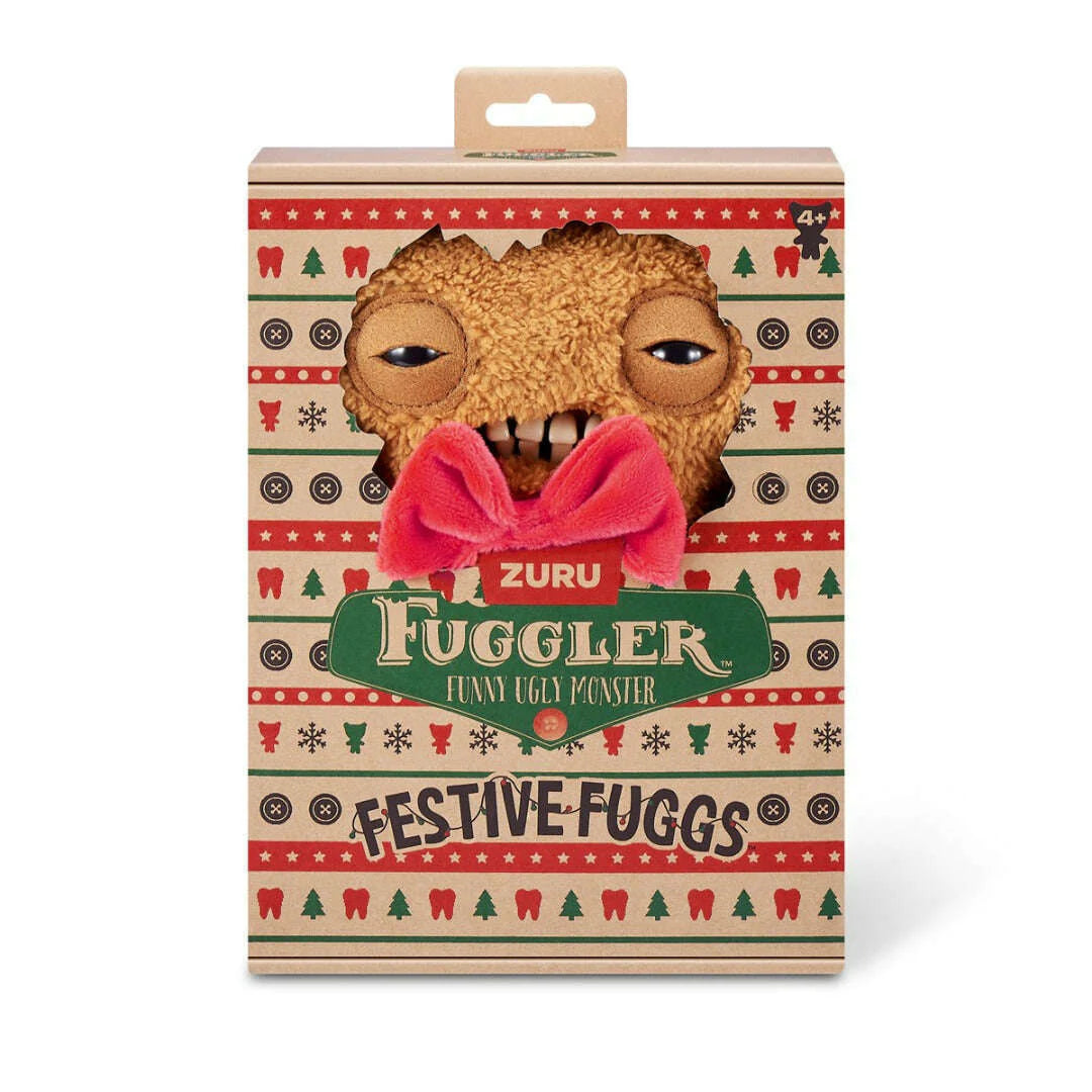 Fuggler Festive Fuggs Gingerbread Man Funny Ugly Monster Plush Soft Toy (Approx 9 Inch)