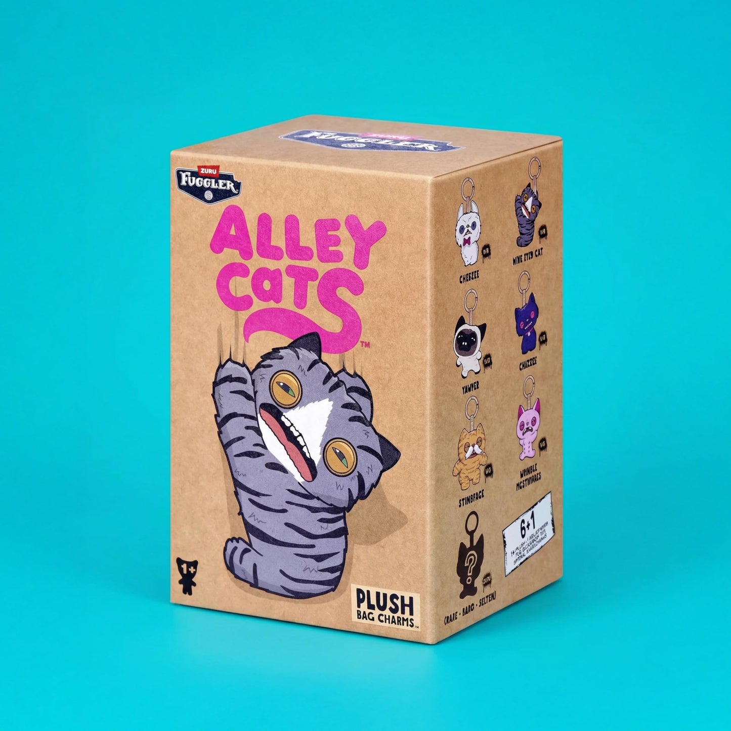 Fuggler by ZURU 5 Inch Alley Cats Plush Bag Charms Mystery Box (x1 Supplied)