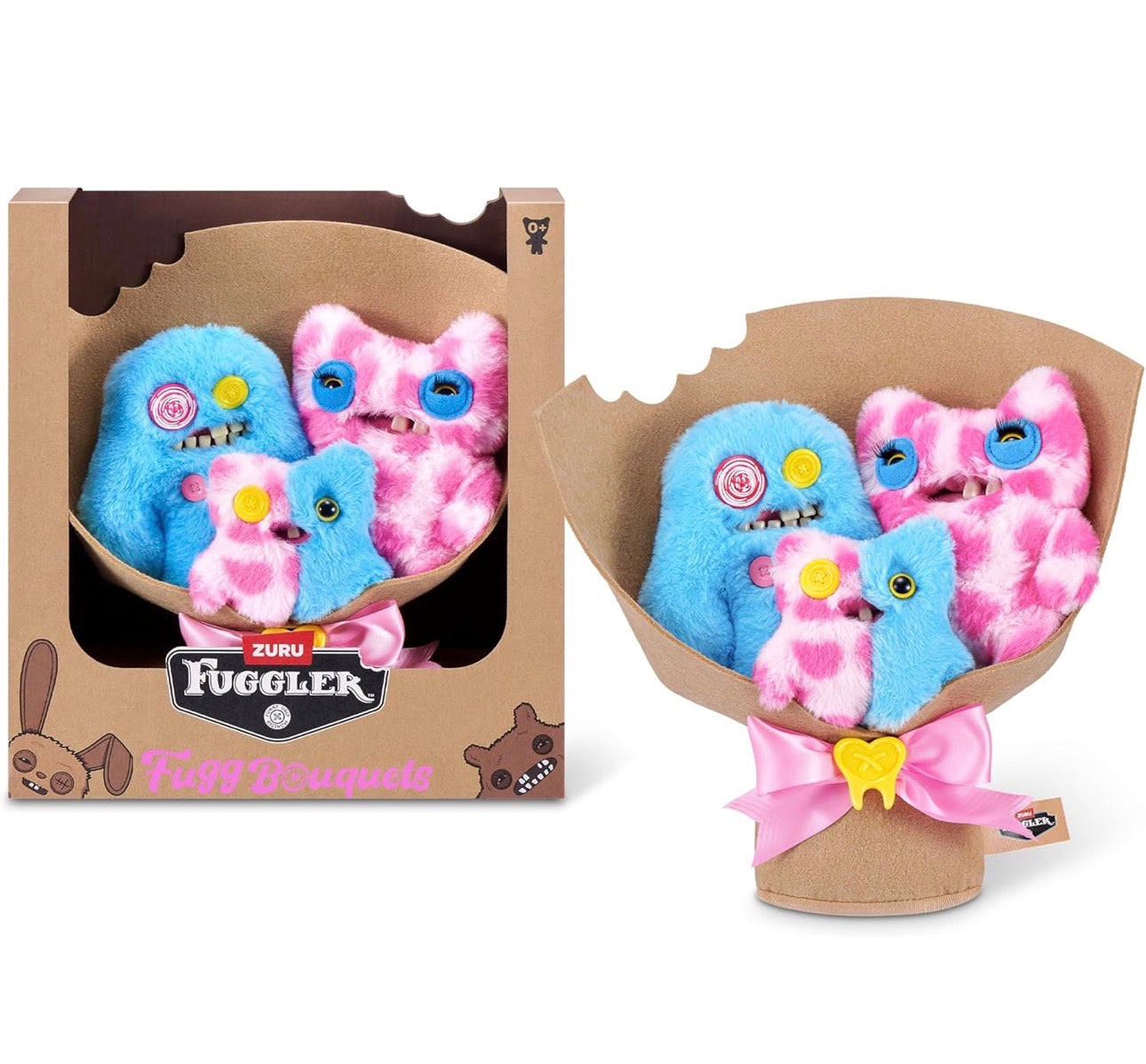 Fuggler Fugg Plush Bouquet By ZURU Sasquoosh, Stinkface & Squooshface