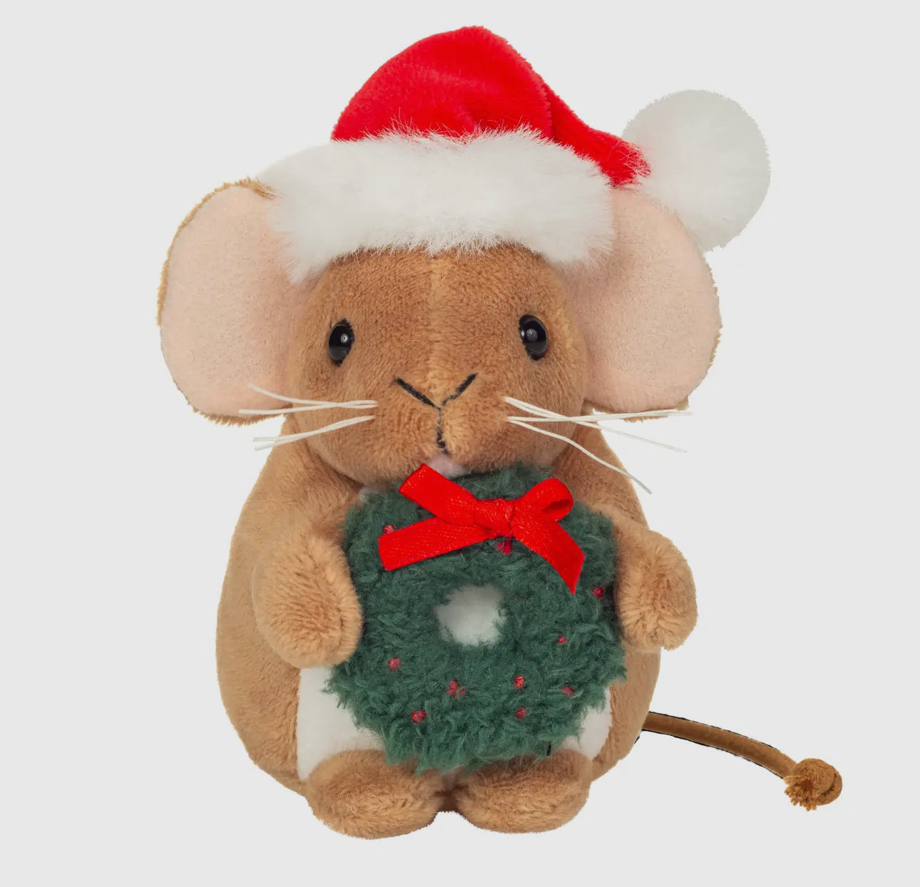 Teddy Hermann Mouse with Christmas Wreath 11cm Mini Plush Soft Toy