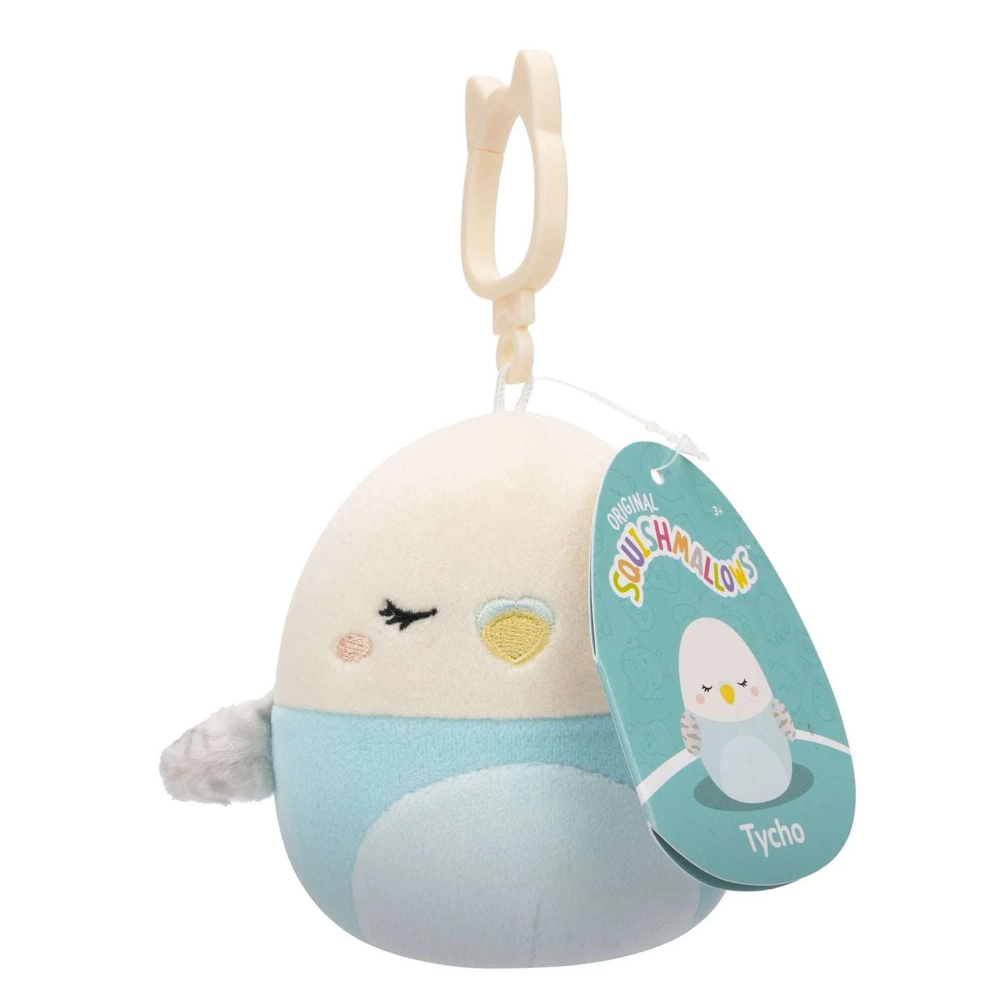 Squishmallows Tycho the Parakeet 3.5 Inch Clip On Keychain