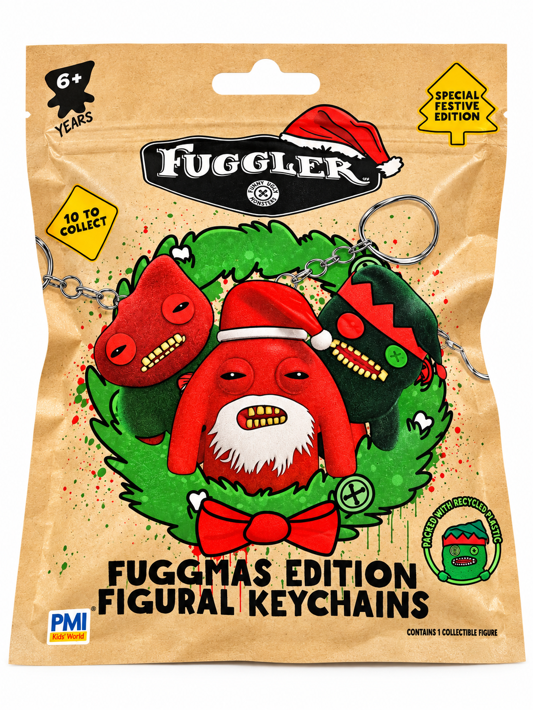 Fuggler Christmas Fuggmas Edition 2.5 Inch Figural Keychain Blind Bag (x1 Supplied)