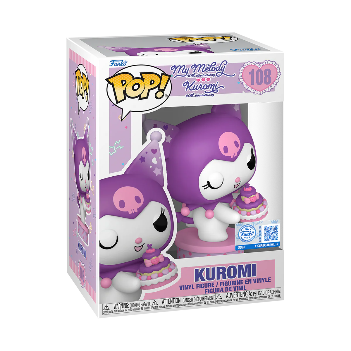 Funko Pop! Vinyl Sanrio Hello Kitty - Kuromi (With Cake) - Kuromi 20th Anniversary (108)