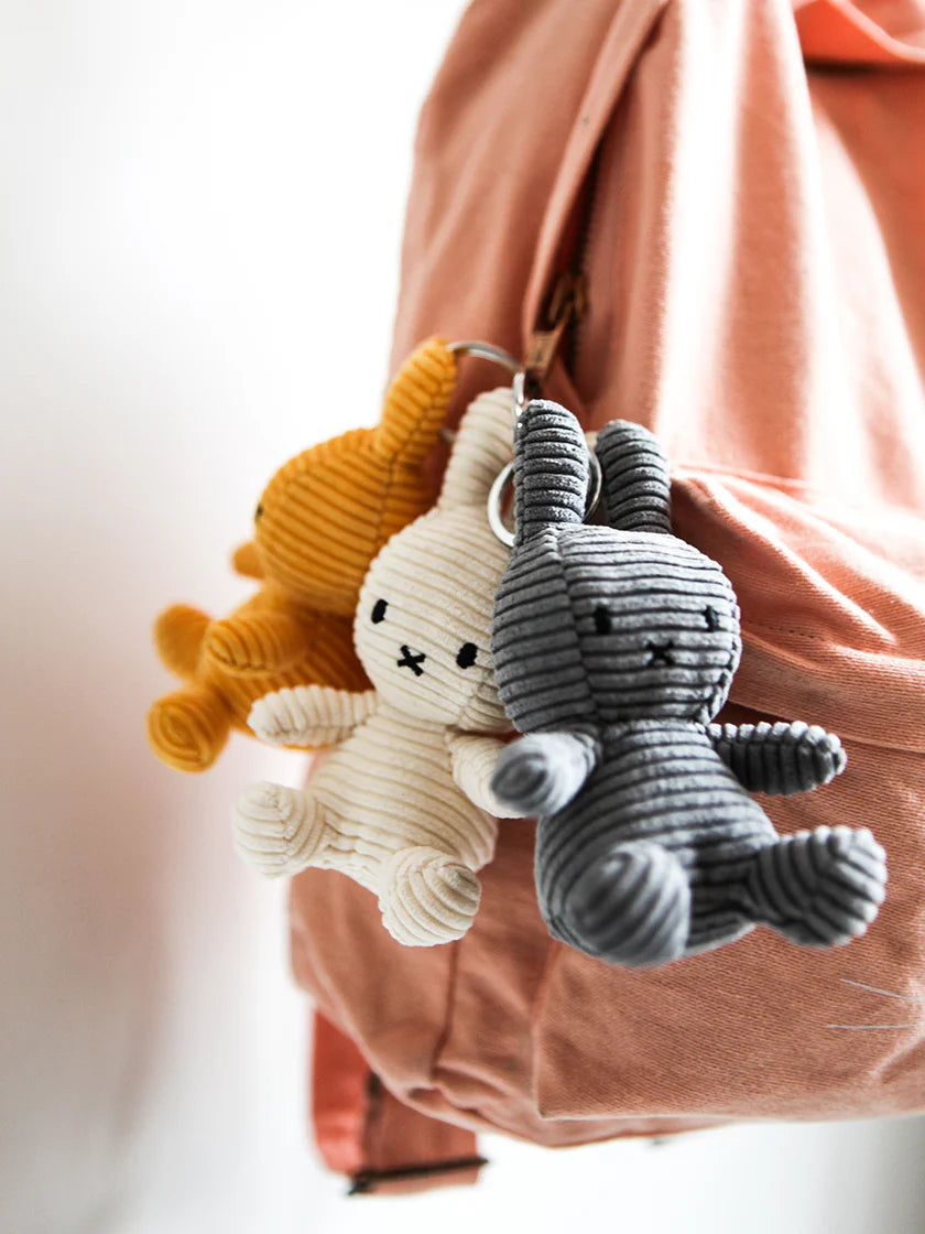 Miffy Grey Plush Corduroy Keyring 10cm