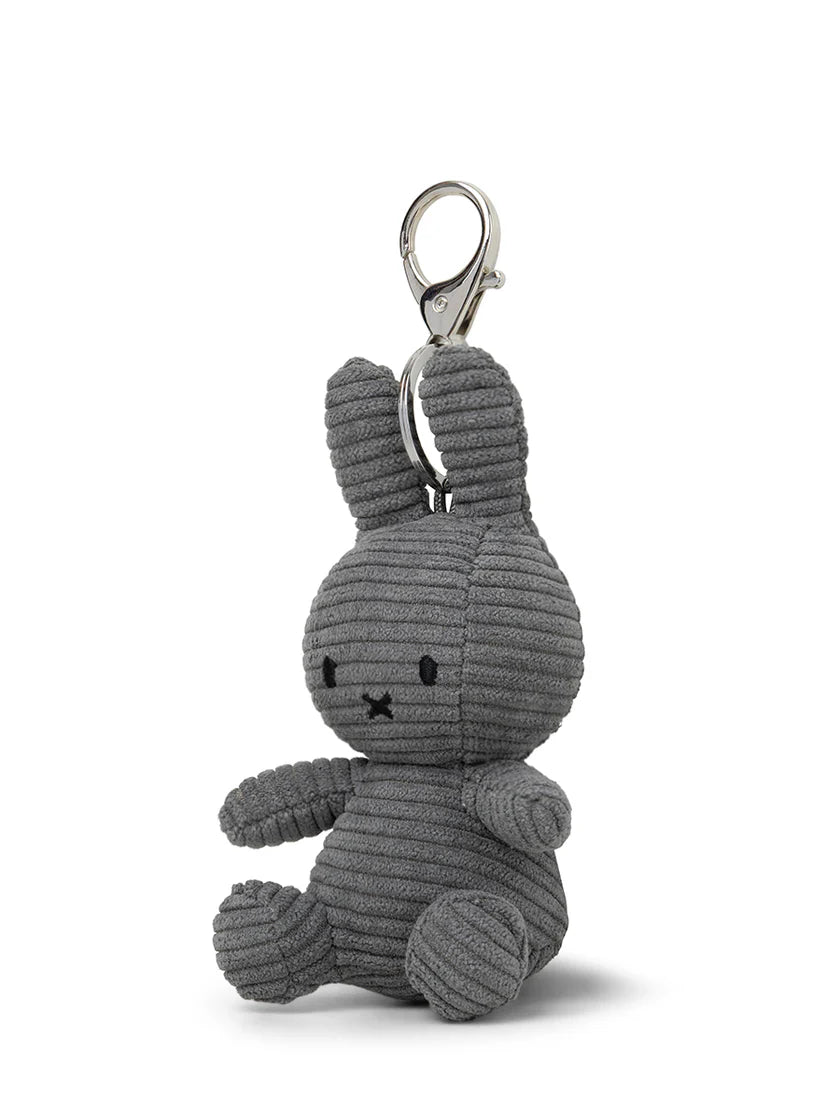 Miffy Grey Plush Corduroy Keyring 10cm