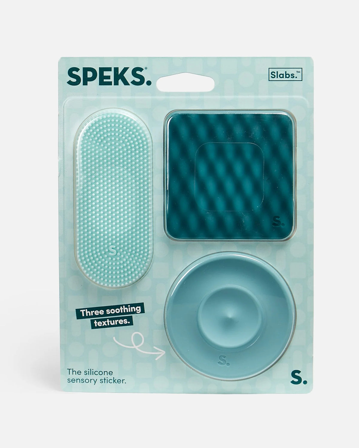 SPEKS Slabs Textured Silicone Sensory Stickers 3 Pack - Green Version