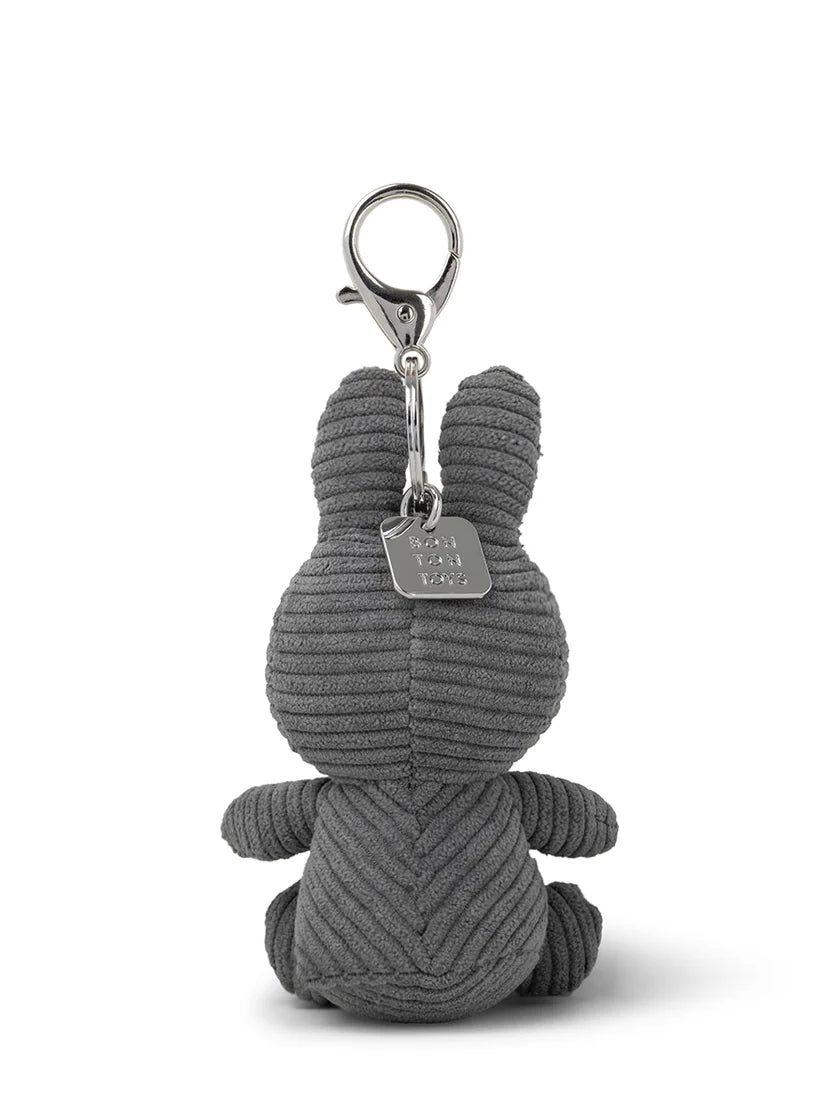 Miffy Grey Plush Corduroy Keyring 10cm