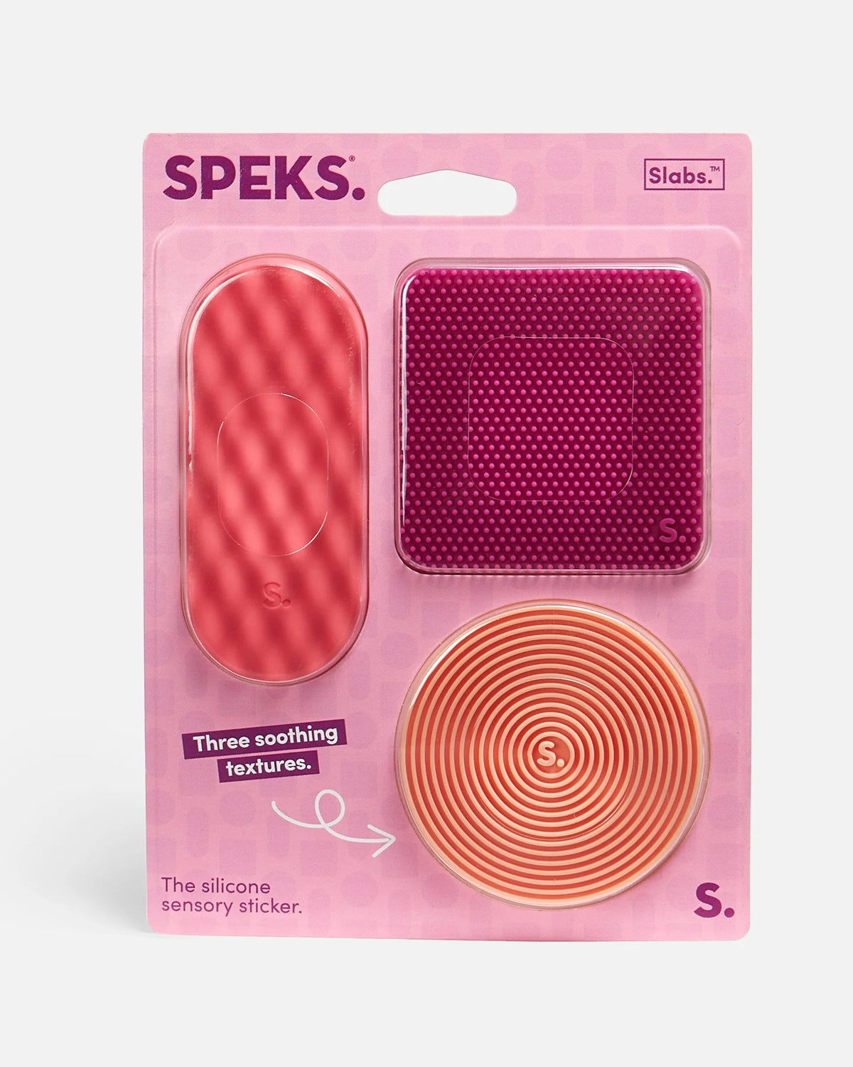 SPEKS Slabs Textured Silicone Sensory Stickers 3 Pack - Purple Version
