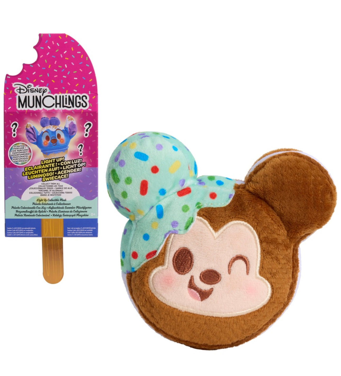 Disney Munchlings Mystery 11cm Light-Up and Scented Collectable Plush (x1 Supplied)