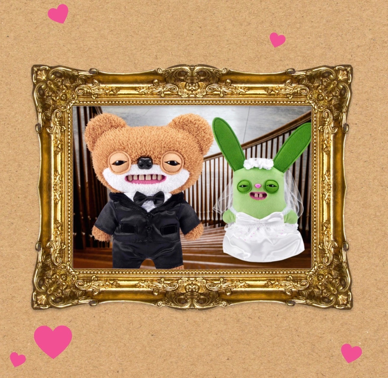 Fuggler Wedding Day Funny Ugly Monster Plush Soft Toys 9 Inch (x2 Pack)