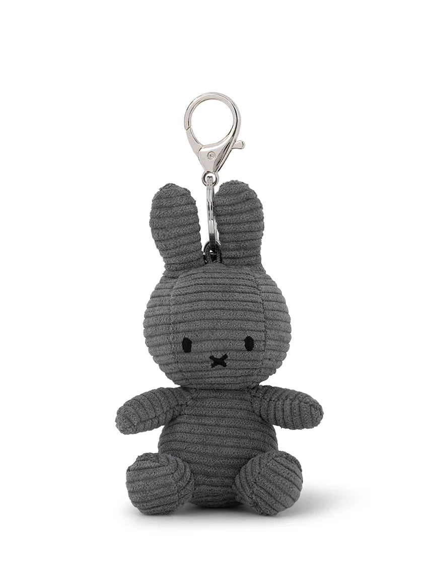 Miffy Grey Plush Corduroy Keyring 10cm