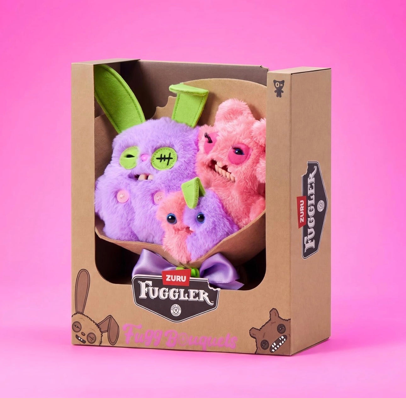Fuggler Fugg Plush Bouquet By ZURU Rabid Rabbit, Sir Nobbynuts & Nobbybits