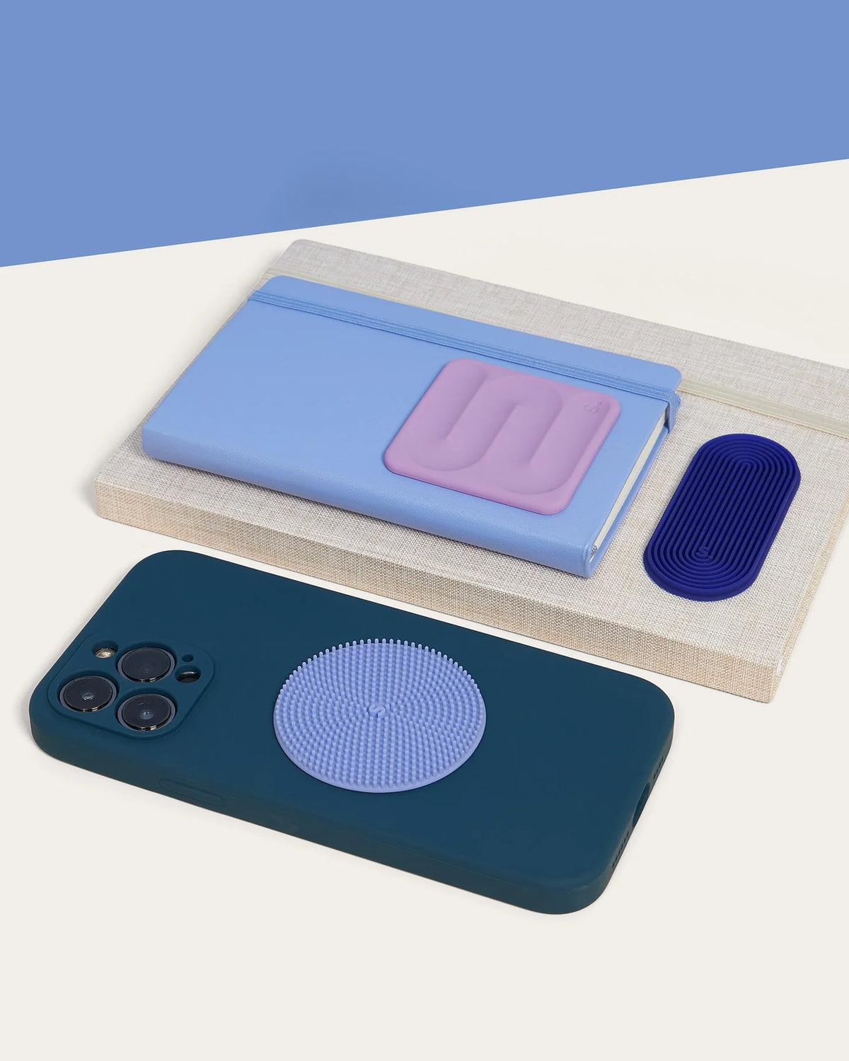 SPEKS Slabs Textured Silicone Sensory Stickers 3 Pack - Blue Version