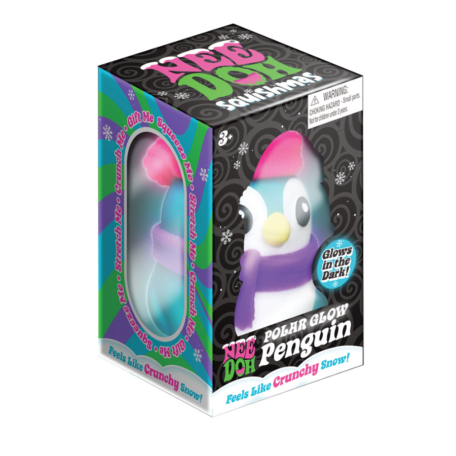 NeeDoh Polar Glow Penguin Stress Ball Sensory Fidget Toy (x1 Supplied)