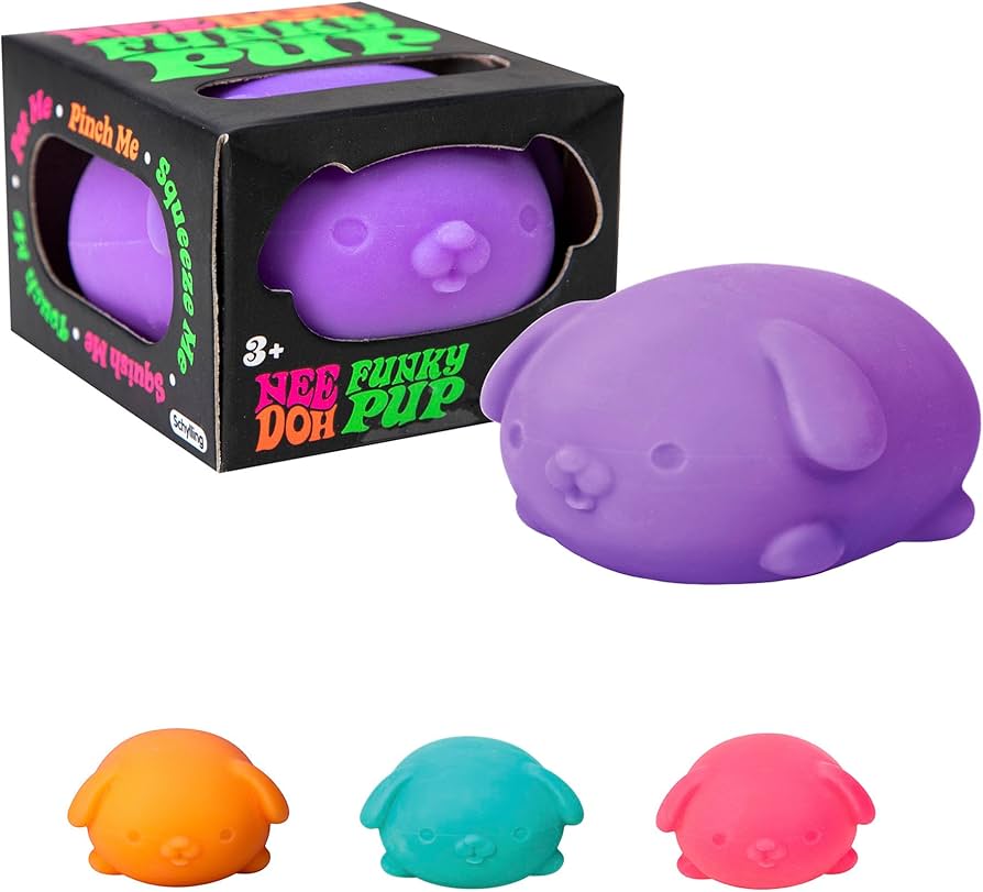 NeeDoh Funky Pup Fidget Toy (x1 Supplied - Colour Selected at Random)