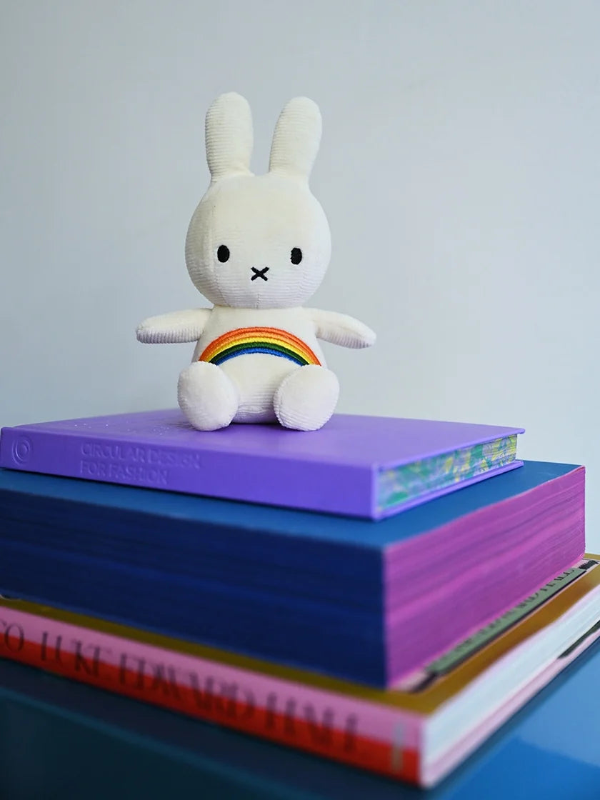 Miffy Corduroy White with Rainbow 18cm Plush Soft Toy