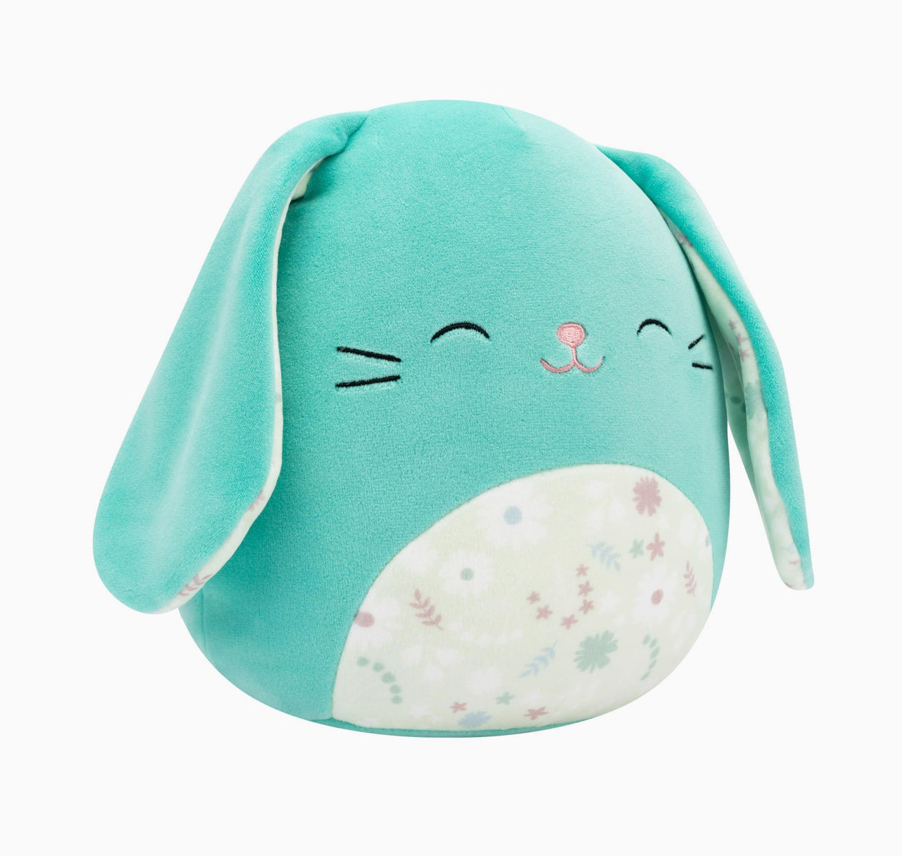 Squishmallows Regan the Turquoise Bunny with Closed Eyes and Floral Belly 7.5 Inch Easter Soft Toy