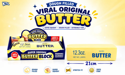 KTL Large Squishy Viral Butter Block Dough Filled 21cm (x1 Supplied)
