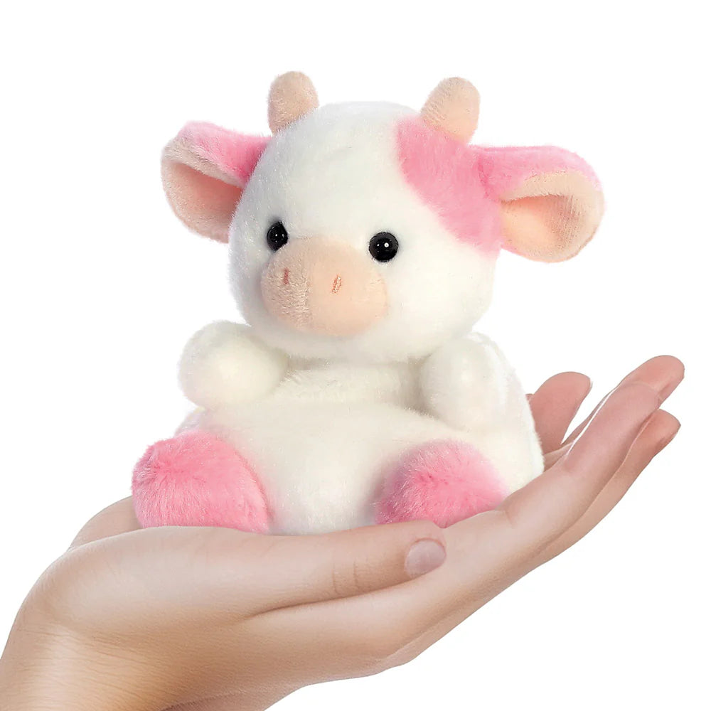 Palm Pals  Belle Strawberry Cow 5 Inch Plush Soft Toy