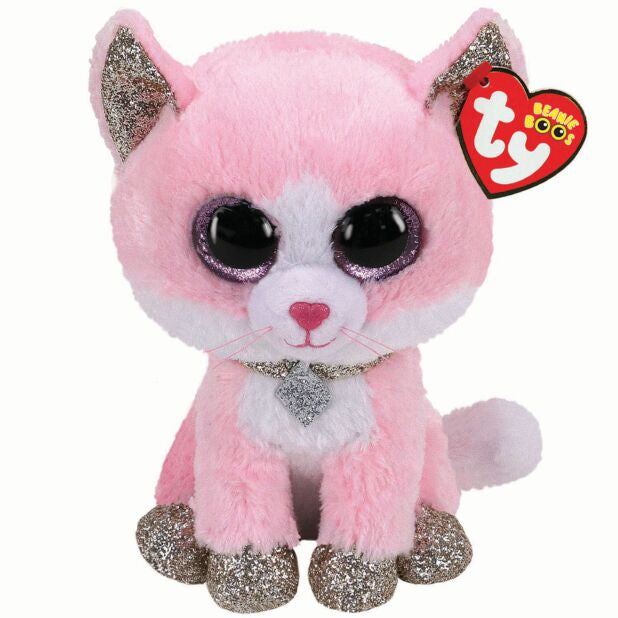 Ty Beanie Boo Fiona the Pink Cat 6 Inch Plush Soft Toy